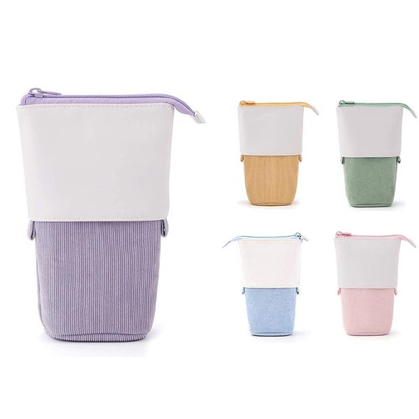

pencil bags pen holder stationery case, stand-up transformer bag colorful organizer, for cosmetics pouch