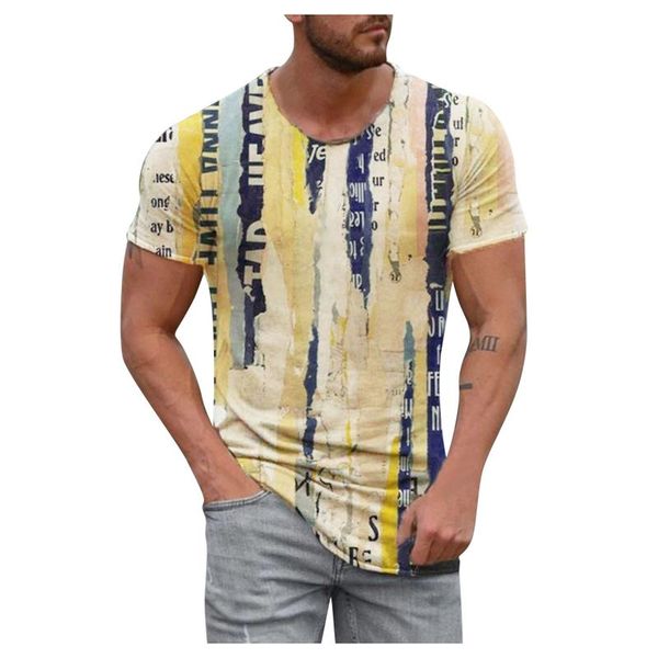 

men street t-shirt 3d printing 2021 casual slim round neck short-sleeved summer fashion men's t-shirts, White;black