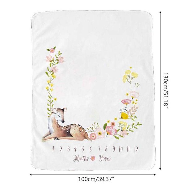 

blankets & swaddling 57ee baby monthly record growth milestone blanket born animal pattern pography props po creative background cloth