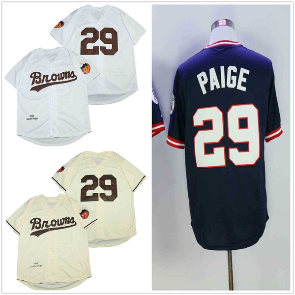 

Satchel Paige Jersey 1948 1953 Baseball Pullover Button All Stitched Home Away top quality mens women youth, As pics