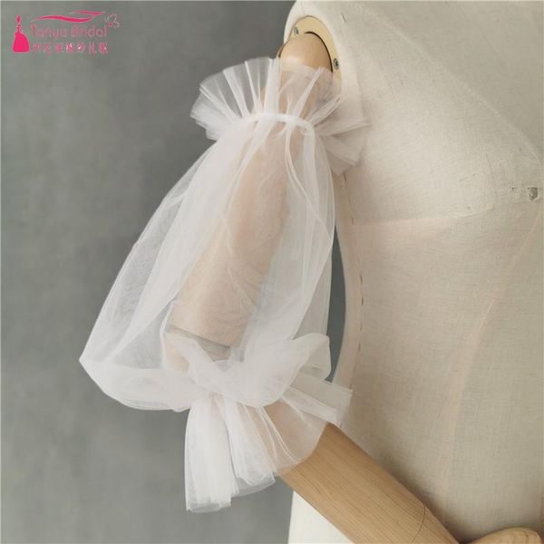 

wraps & jackets wedding tulle puff sleeves evening party soft bridal accessories dqg1248, White