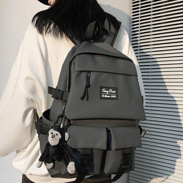 

large capacity film coating waterproof oxford cloth couples backpack multiple pockets women lapschoolbag