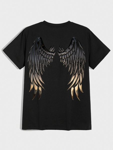 

men wing & letter graphic tee u0lf#, White;black