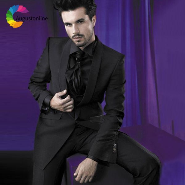 

men's suits & blazers shawl lapel black men for wedding blazer evening party prom slim fit casual tailor tuxedo man 2pieces t, White;black