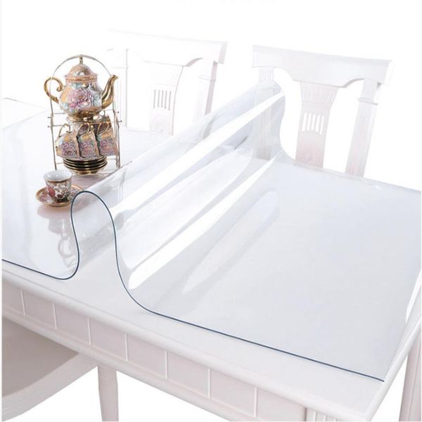 

thick pvc table covers 1.5mm/2mm/3mm transparent tablecloth rectangle protector desk pad soft glass dining cloth dec