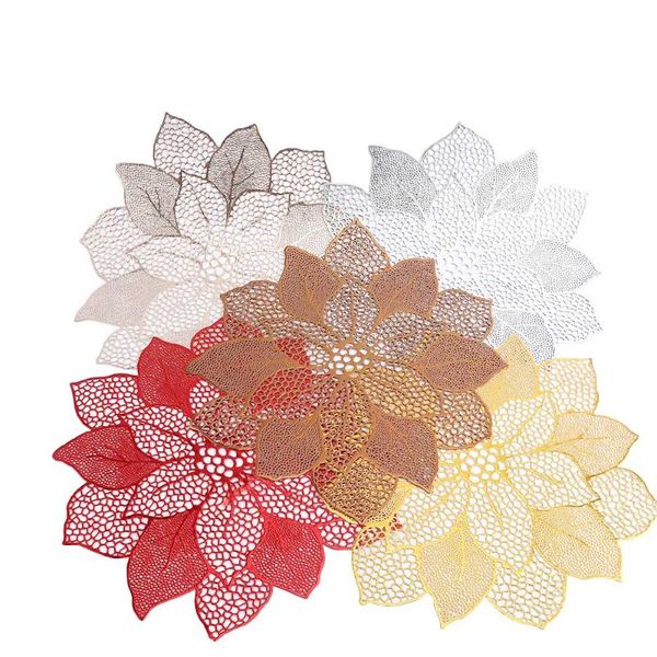 

mats & pads creative flower design mug for home kitchen dining table pvc hollow placemat decorative heat insulation