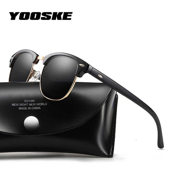 

sun glasses yooske 2021 polarized glasses women men classic brand designer vintage square driving mirror uv400 for auto car, White;black