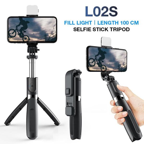 

selfie monopods bluetooth wireless stick tripod foldable extendable universal monopod for smartphones camera self-timer with fill light
