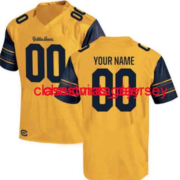 

stitched men women youth cal golden jersey embroidery custom xs-5xl 6xl, Black