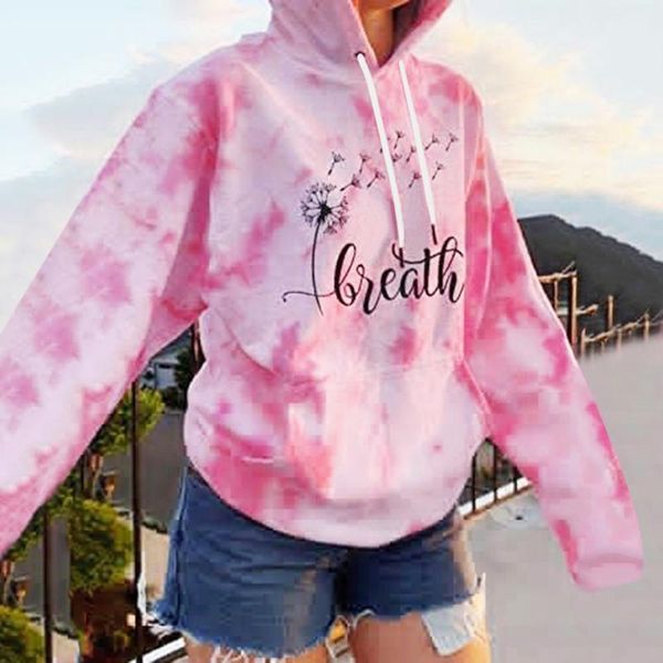 

women's hoodies & sweatshirts #r40 streetwear women hoodie sweatshirt tie dye printed autumn winter pullvoer long sleeve shirt, Black