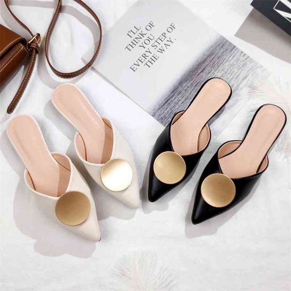 

faux leatherette women's pointy flats for spring and summer . designer slippers fashion trends 210805, Black