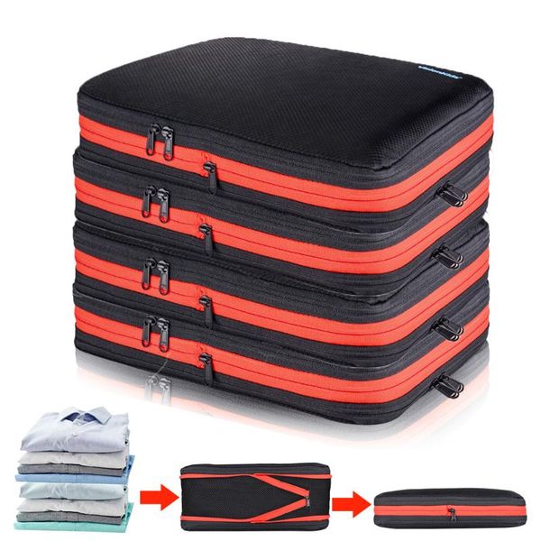 

storage bags compression travel packing cubes suitcase luggage clothes charger data cable bag organizer 4/3/2/1pcs