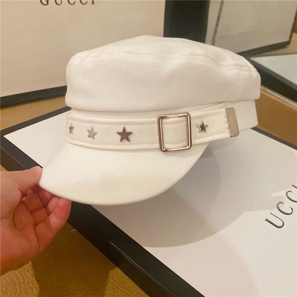 

navy autumn winter british style five pointed star flat military versatile octagonal female cap, Yellow