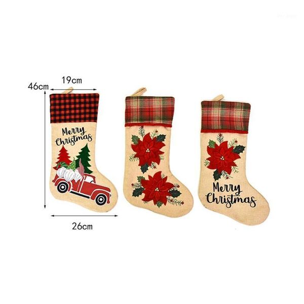 

christmas decorations stocking socks creative cartoon car old man decor linen machine embroidered year