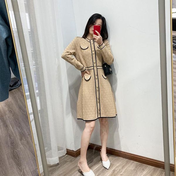 

french temperament aristocratic wind dress show thin goddess wool restoring ancient ways casual dresses, Black;gray