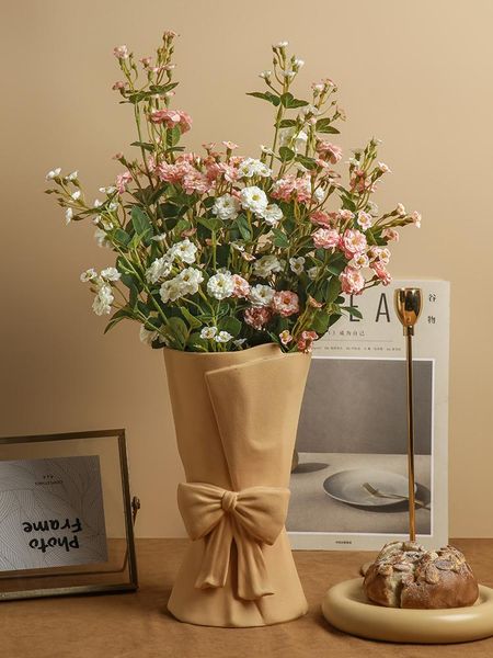 

vases design ceramic vase bow banquet flower pot home decoration household decor