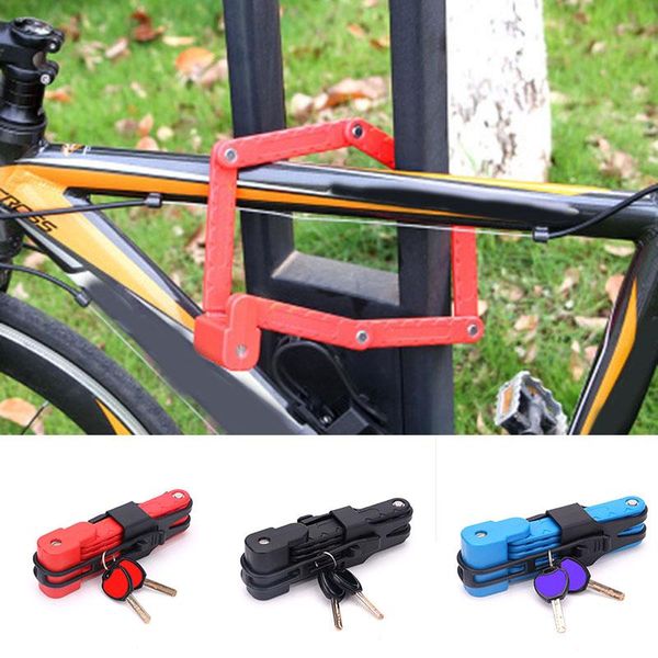 

bike locks waterproof anti-theft durable road lock with 2 key high strength bicycle foldable cycling accessories ldf668