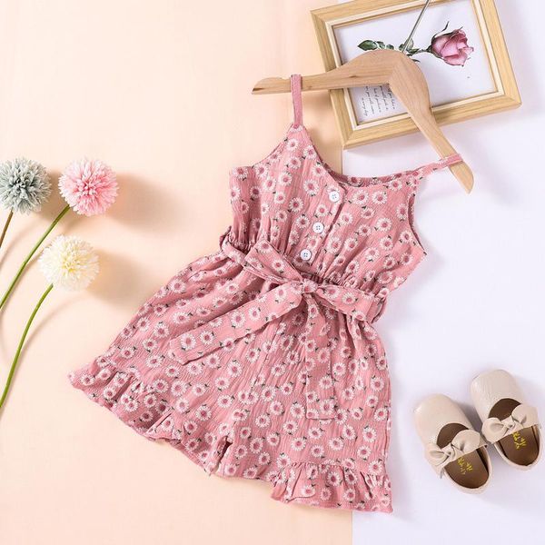 

jumpsuits toddler kids baby girls floral printed sleeveless belt romper jumpsuit clothes ropa niÃ±a meisjes kleding, Blue