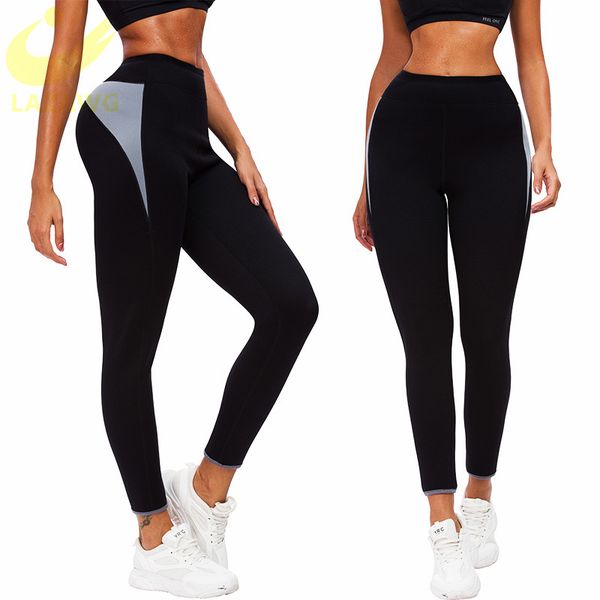 

lazawg neoprene pants body shaper pant gym workout legging thermo waist trainer corset shapewear home fitness butt lifte, Black;white