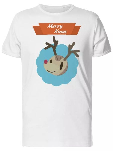 

Cartoon Deer On A Blue Cloud Men's Tee -Image by Shutterstock, White;black