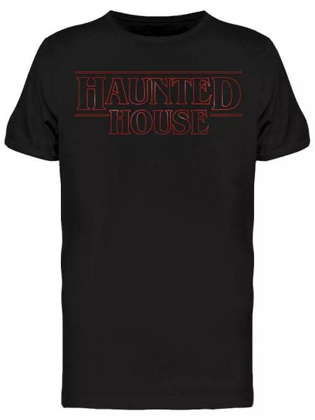 

haunted house graphic tee men's -image by shutterstock, White;black