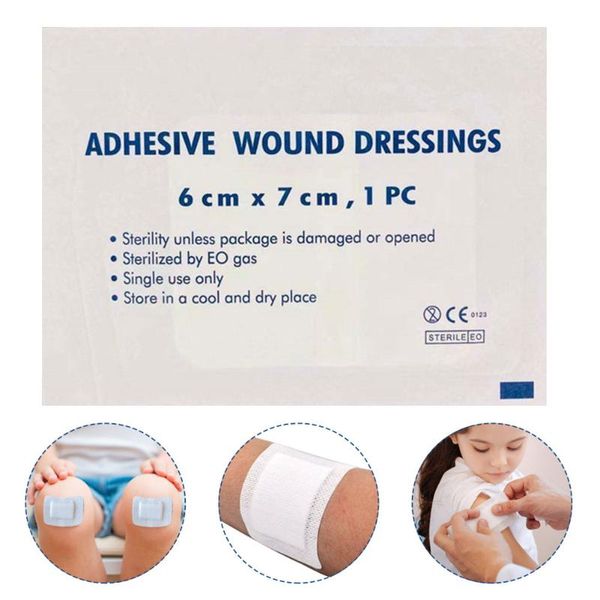 

outdoor gadgets 10/20pcs 6*7 cm non-woven fabric adhesive bandages breathable wound pad waterproof woundplast fixation tape health c