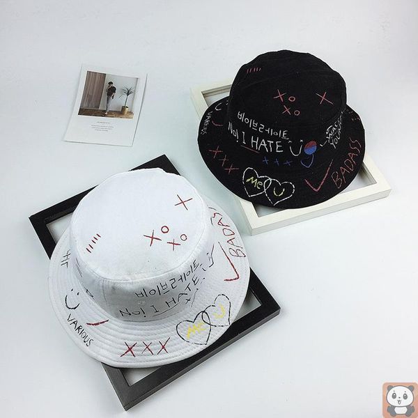 

street hip-hop fisherman hat men's summer graffiti bucket fashion brand korean sun protection women beanies