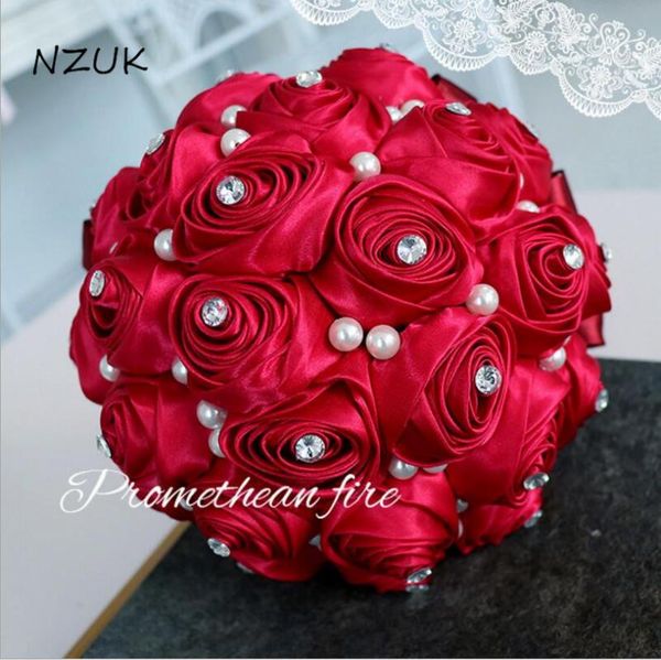 

wedding flowers pearls luxury bride bouquet burgundy bridal bouquets sparkle crystal beads sph018