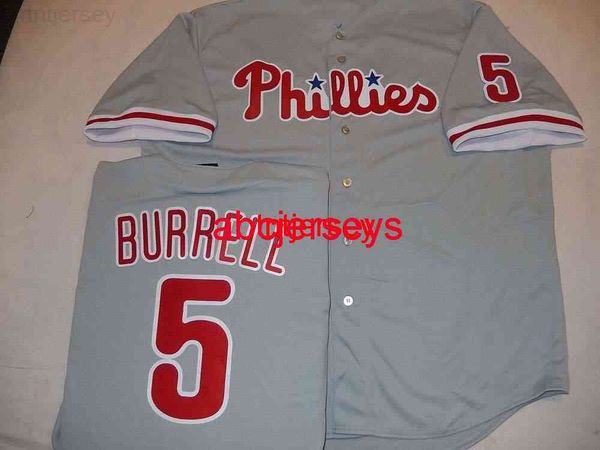 

custom pat burrell baseball jersey gray new stitch any name number men women youth baseball jersey, Black