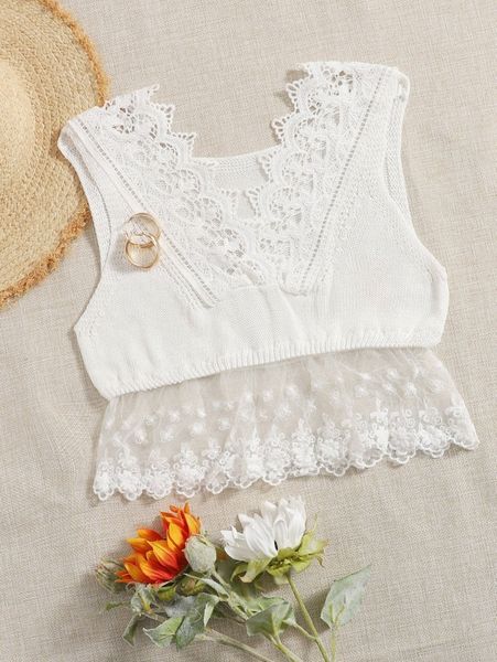 

contrast lace cover up a1co#, White;black