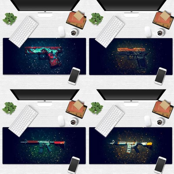 

mouse pads & wrist rests csgo gun pistol m4a4 locking edge mousepad gaming desk table protect gamer office large pad mats non-slip lapcu