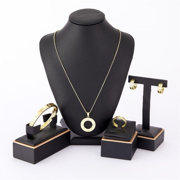 

earrings & necklace 2021 sep trend of 14k gold jewelry sets for women accessories four flower ring bangle coin with portrait, Silver