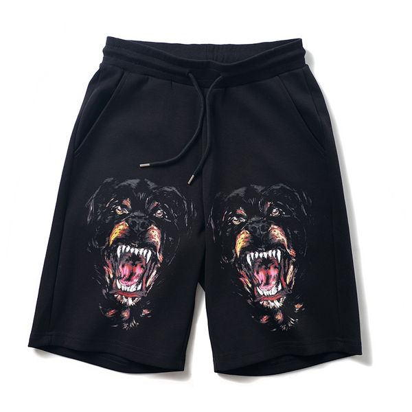 

mens shorts stylish mens summer fashion beach pants dog print mens women loose short pants m-3xl, White;black