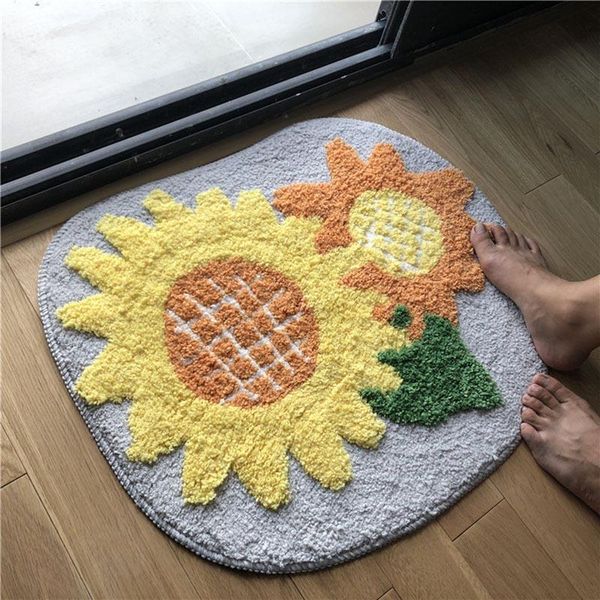 

cushion/decorative pillow sunflower cute floor mat cartoon water absorption door toilet bathroom anti-slip 50cmx60cm