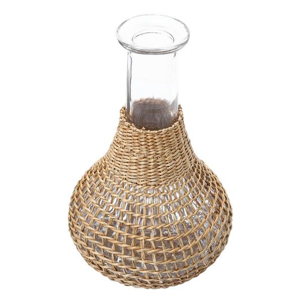 

vases 1pc rattan glass flower bottle creative hydroponic vase table decor