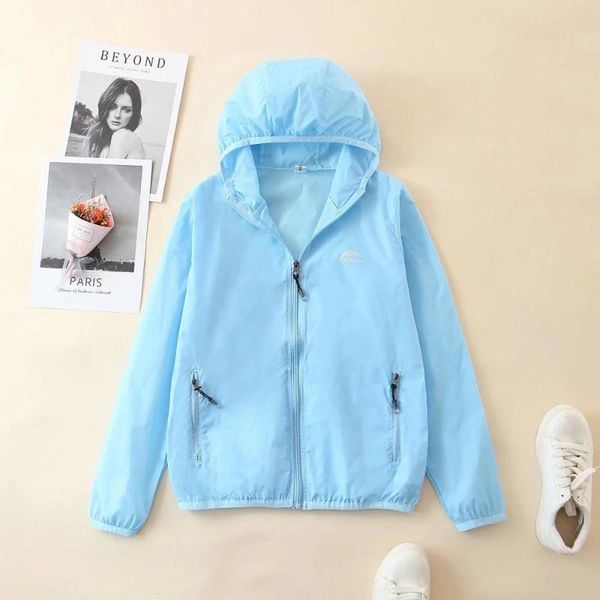

women's jackets women summer loose sunscreen hooded jacket chic female see through sunproof coat, Black;brown