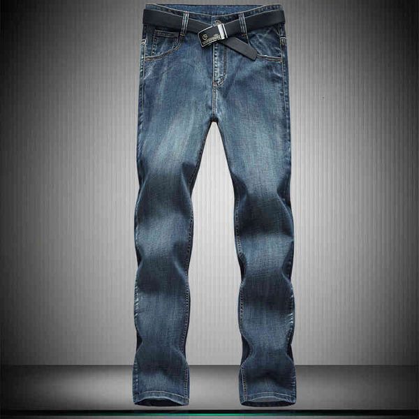 

oversized men's business classic leisure basic solid jeans straight pants plus size 36- 44 46 48 50 52 14011, Blue