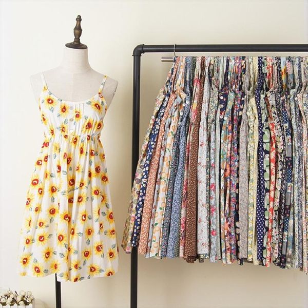 

summer fashion girls slim women camis cotton sundresses dot suspenders floral printed dress casual tank halter 44 52color, White