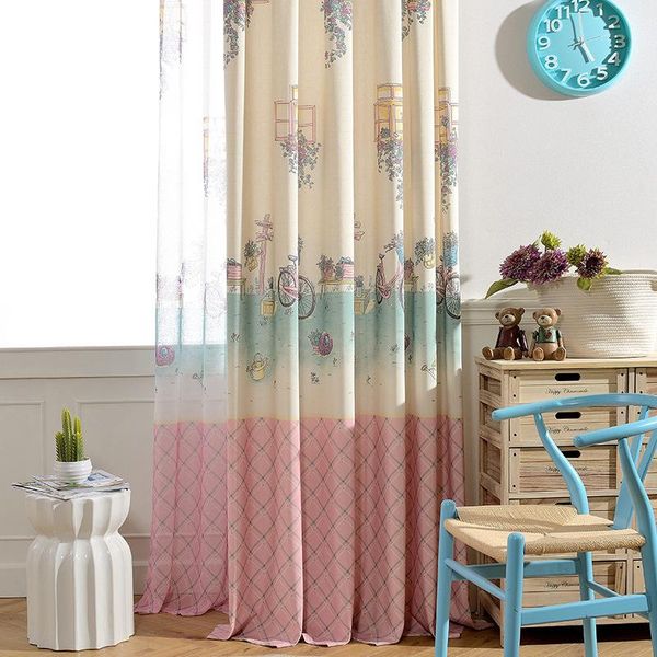 

curtain & drapes factory direct-selling cloth modern simple rural children's polyester-cotton printed screens
