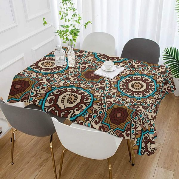 

mandala mexican talavera pattern table cloth cover tabletop