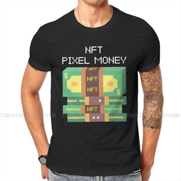 

men's t-shirts nft non fungible tokens original tshirts pixel money white distinctive t shirt trend clothing 6xl, White;black