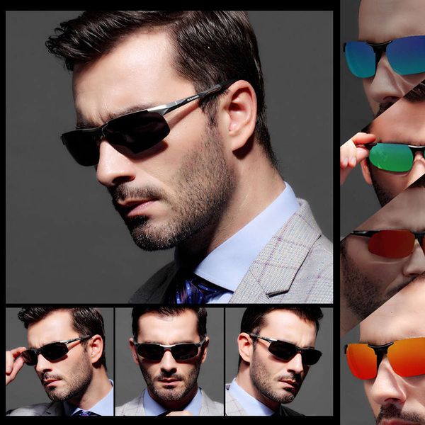 

fashionable sun frames al-mg queshark men's men fishing polarized sunglasses for metal frame ultra light driving hiking golf sports y20, Black