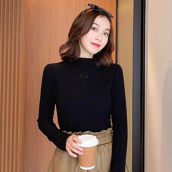

women's sweaters live s bottoming shirt slimming korean style classic, White;black