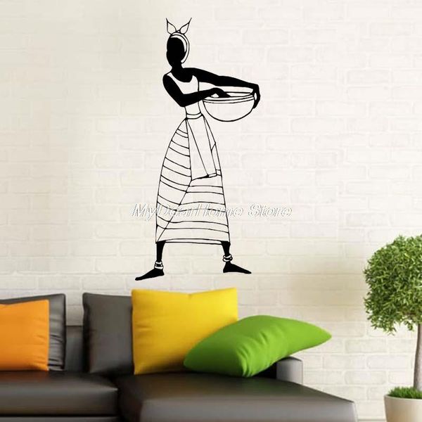 

wall stickers african decor woman holding basket sticker decal home decoration room