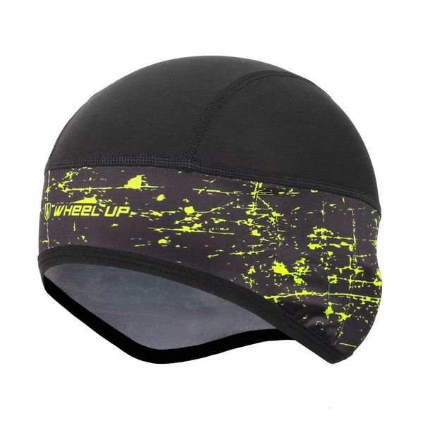 

fashion cycling bicycle riding inner hat velvet cap under helmet dye printed keep breathable round tight elastic wrap ear caps & masks, Black