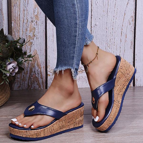 

slippers flip flops women's wedges ladies outdoor shoes slip on female gladiator women sandals platform summer 2021, Black