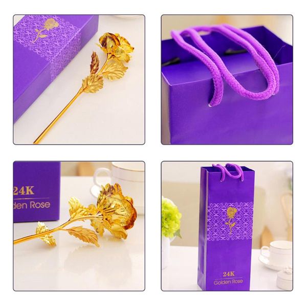 

galaxy gold foil rose flower artificial valentine's day lovers' gift romantic with love base birthday anniversary decorative flowe