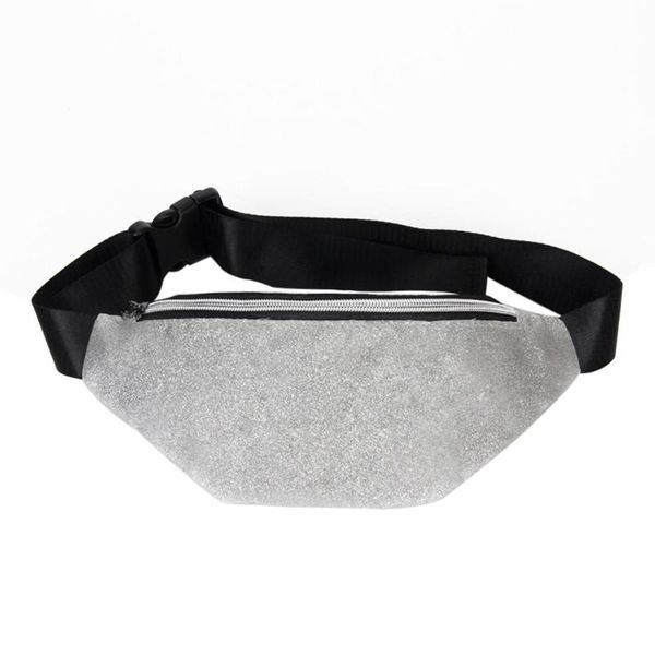 

waist bags mini sequin shiny leather crossbody chest bag women zipper fanny pack
