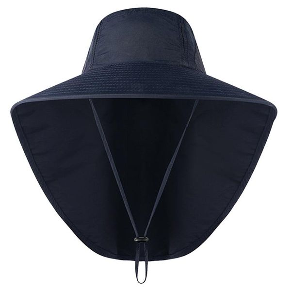 

cloches men women bucket hat camping lightweight side mesh sun protection fisherman cap drawstring adjustable summer travel wide brim, Blue;gray