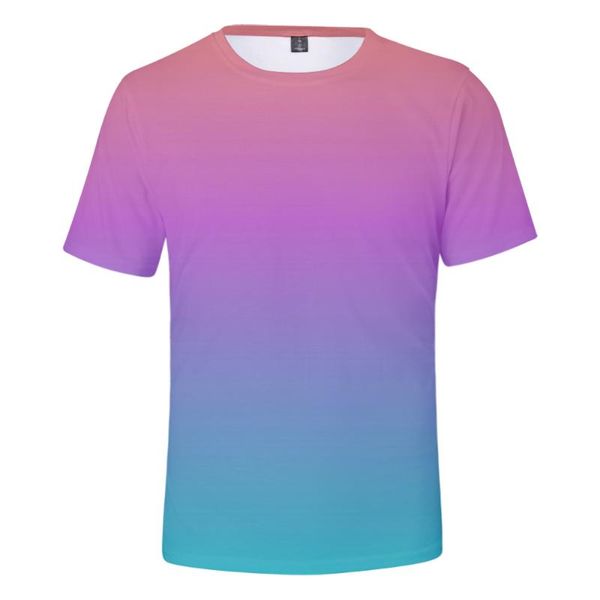 

colourful gradient t shirt men summer t-shirt men/women tshirt men's solid colour breathable 3d harajuku rainbow boy/girls t-shirts, White;black